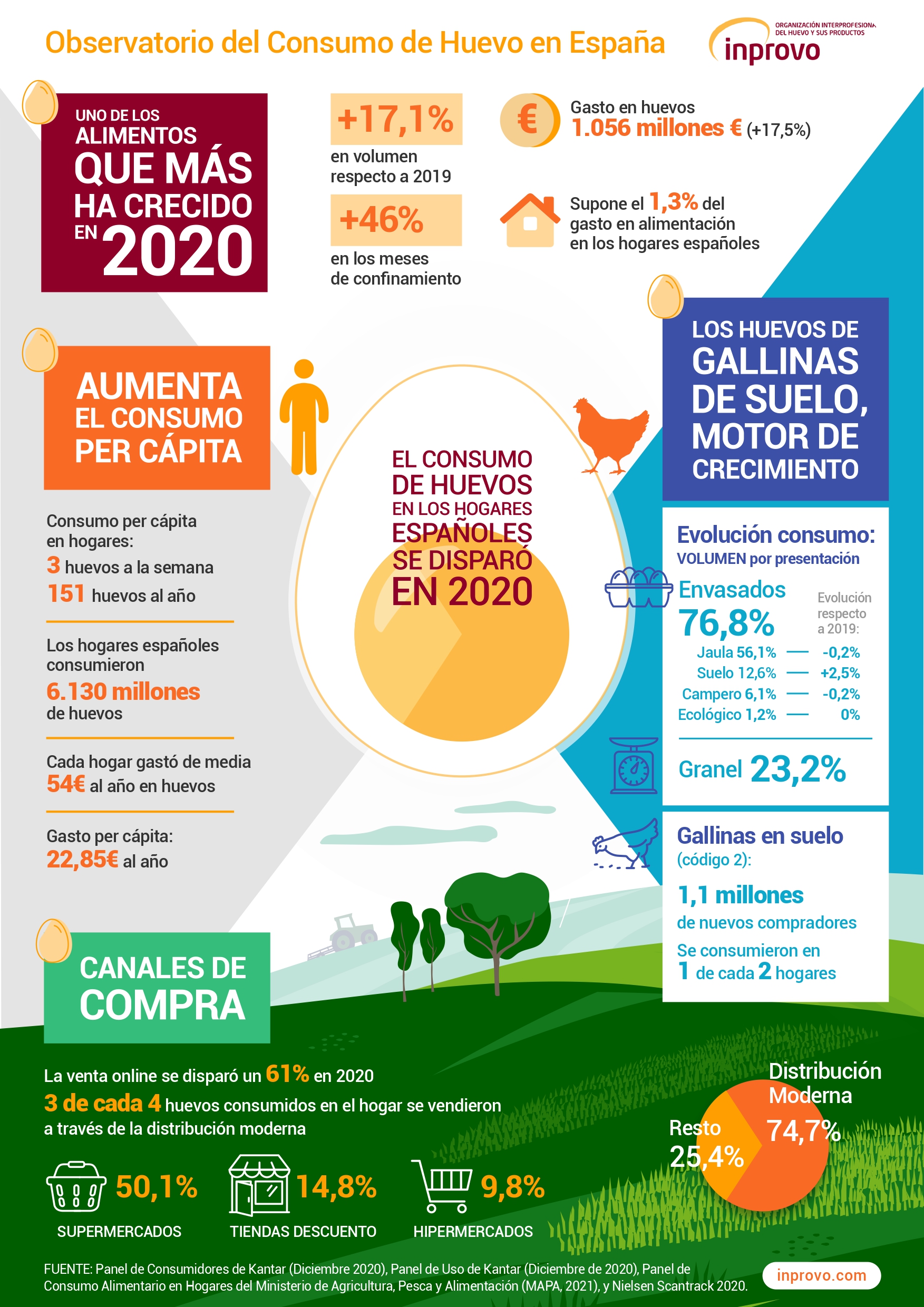 Infograf&iacute;a Consumo Huevo Hogares 2020